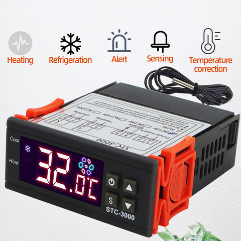 STC-1000 STC-3000 controlador de temperatura termostato Digital LED Sensor termómetro higrómetro de Thermoregulator 12V 12V 24V 220V ► Foto 1/6