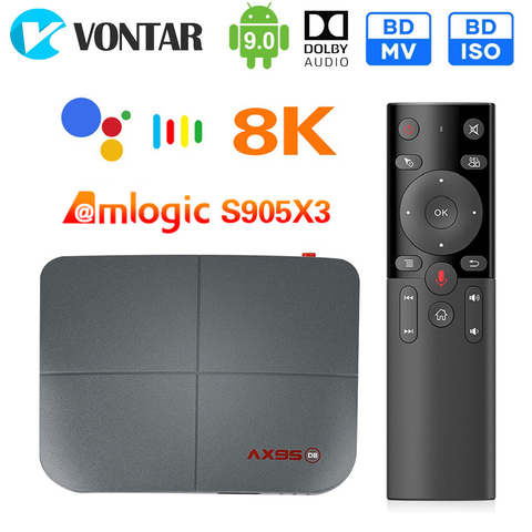 AX95 4GB 128GB caja de TV Android 9,0 TVBOX Amlogic S905X3 soporte Dolby BD MV BD ISO Wifi 4K 60fps reproductor de Google Youtube ► Foto 1/5