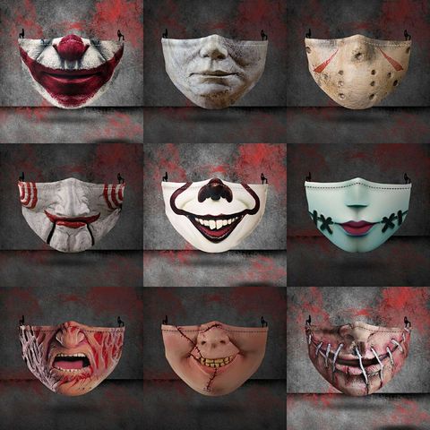 Máscaras del Joker para adultos, mascarillas con estampado divertido, máscara de cosplay, lavable y reutilizable ► Foto 1/6