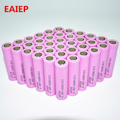 Batería EAIEP envío gratis al por mayor 100% auténtica ICR18650 26F li-ion 3,7 v 2600 mah 18650 3,7 v batería li-ion ► Foto 1/2