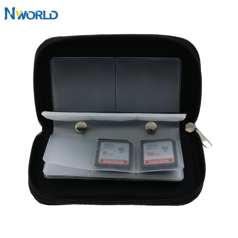 Nworld SD SDHC MMC CF tarjeta de memoria Micro SD almacenamiento estuche de transporte para el titular de la cartera de la tarjeta de memoria funda de tarjeta ► Foto 1/6