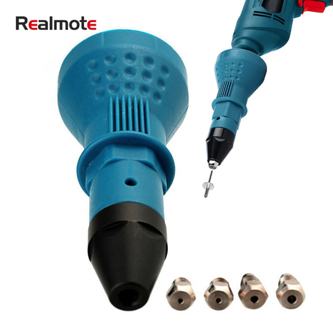 Realmote-Adaptador de pistola remachadora de tracción eléctrica, herramienta de remachado, tuerca de inserción de perforación inalámbrica para persiana de 2,4 a 4,8mm ► Foto 1/6