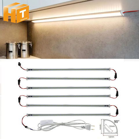 Lámpara de tubo de esquina de pared Tipo V, luz LED blanca Natural/cálida para Bar, armario, cocina, iluminación con interruptor, 220V, luz LED para armario V ► Foto 1/6