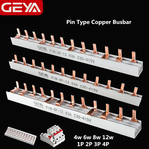 GEYA-Barra de cobre tipo PIN para caja de distribución, interruptor de circuito MCB 63A, Conector de conexión ► Foto 1/6