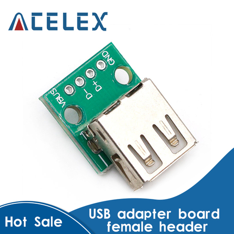 5 uds tipo A hembra USB A DIP 2,54mm PCB conector hembra USB PCB conector de placa USB PCB conector USB ► Foto 1/6