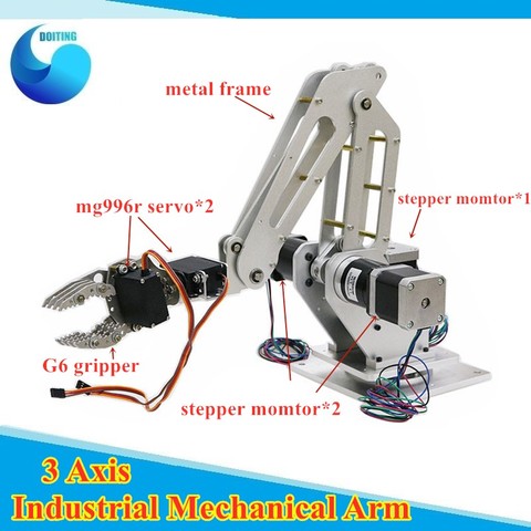 Brazo de Robot mecánico Industrial de 3 ejes, con garra G6 y Motor paso a paso de precisión Hgh, impresión 3D, escritura y grabado ► Foto 1/6