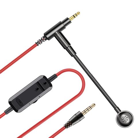 Oneodio-Cable de Audio auxiliar de 3,5mm con micrófono con cancelación de ruido, Control de volumen, micrófono, silencio de un botón para auriculares Oneodio de 2m ► Foto 1/6