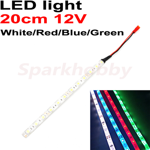 1PC 20cm 12V LED de luz de tira con el conector JST azul/blanco/rojo/verde 3S LED noche luces para RC Quadcopter DIY ACC partes ► Foto 1/6