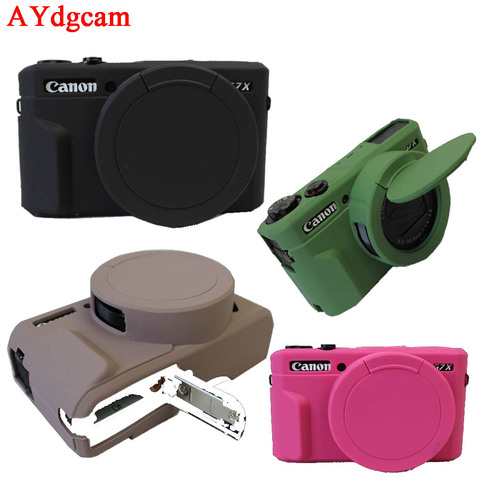 Bonita bolsa de vídeo para cámara Canon G7XII G7X mark 2 G7X II funda de silicona funda de goma para cámara cubierta protectora del cuerpo la piel ► Foto 1/6