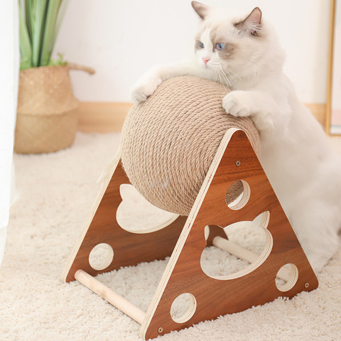 Juguetes de árbol de Gato con bola rascador para gato, con cuerda de Sisal, marco de escalada, Gato de juguete, muebles protectores con agujeros para gato ► Foto 1/6