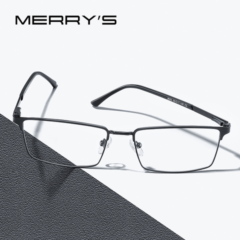 MERRYS-gafas ópticas de aleación de titanio para hombre, lentes de lujo para miopía, graduadas, ultralivianas, S2063 ► Foto 1/6