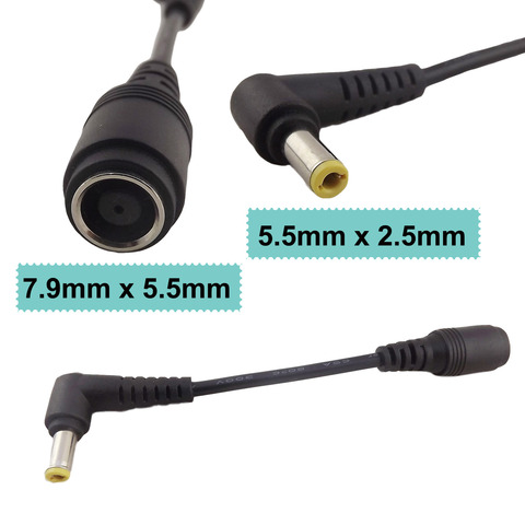 Adaptador de enchufe macho para ordenador portátil, Cable conector hembra de 7,9x5,5mm a 5,5x2,5mm para Lenovo, IBM, 12cm, 1 unidad ► Foto 1/6