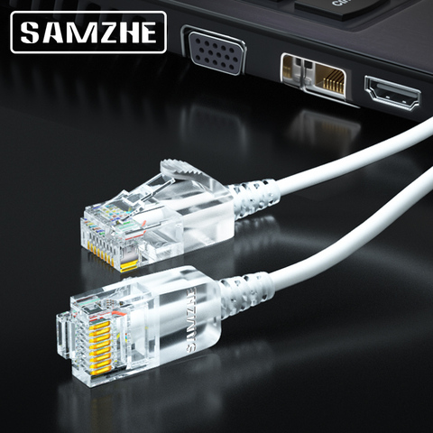 SAMZHE-Cable Ethernet Cat6A ultrafino Cat 6 UTP, Cable de conexión Ethernet, RJ45 Delgado, cables LAN de red XBox para ordenador ► Foto 1/6