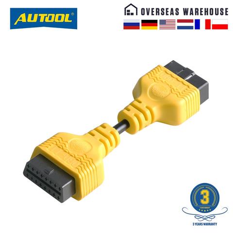 AUTOOL-Cable de extensión OBD 2 II para coche, Conector de OBD automático, adaptador de 16 Pines, Cable de conexión OBD2 para Launch X431 Airbag de 14CM ► Foto 1/6