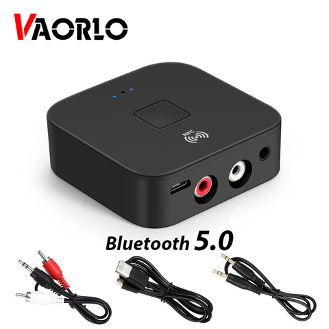 VAORLO-receptor NFC con Bluetooth 5,0, adaptador con clavija AUX de 3,5mm para el coche, Kit de altavoz y auriculares, recibidor estéreo inalámbrico de música ► Foto 1/6