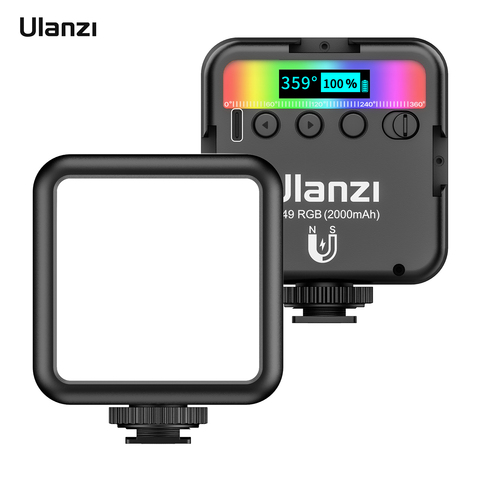 En CZ ulanzi VL49 RGB bolsillo luz LED para vídeo llenar de luz 2500-9000K regulable CRI95 + frío zapato para emisión entrevista fotografía ► Foto 1/6