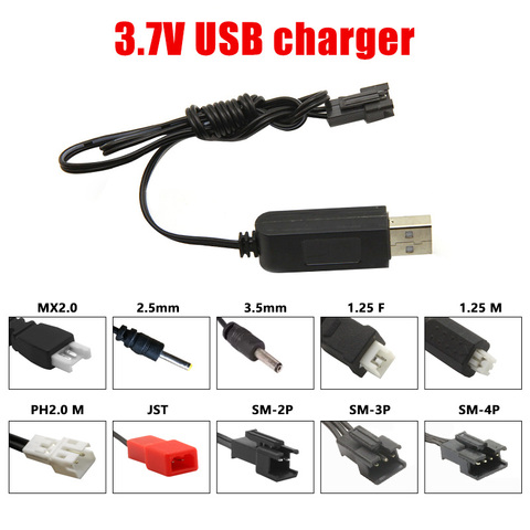 Cargador USB de batería de 3,7 V, SM JST, 2P, MX2.0-2P, 3,5, 2,5, 1,25, ph2.0para RC, helicóptero, Quadcopter, juguetes, modelo de coche, camión, piezas de repuesto ► Foto 1/6