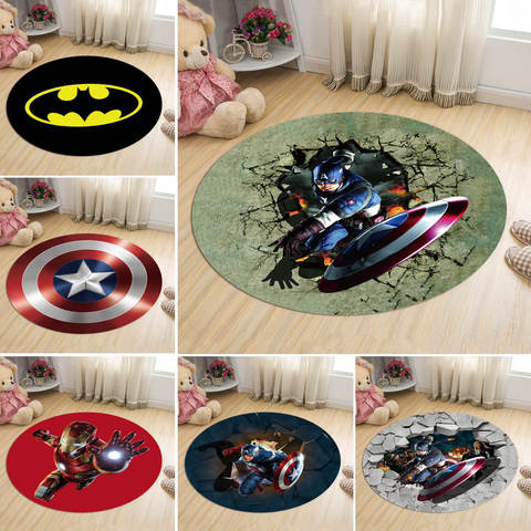 Alfombra de suelo redonda de Marvel para niños, alfombrilla de bañera con estampado de dibujos animados en 3D, antideslizante, decoración para baño y cocina ► Foto 1/6