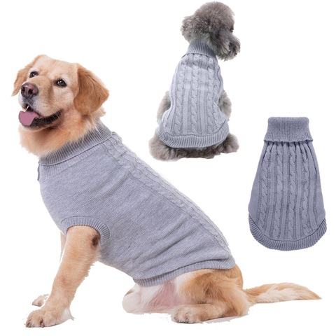 Caliente grande pequeño perro suéter ropa de invierno de cuello alto mascota cachorro jerséis ropa de gato para gato pequeño mediano grande perros ► Foto 1/6