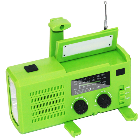 Radio Solar multiusos de emergencia, Dinamo de manivela manual, cargador de teléfono AM/FM, linterna COB de 2022 mAh, nueva llegada de 4000 ► Foto 1/6