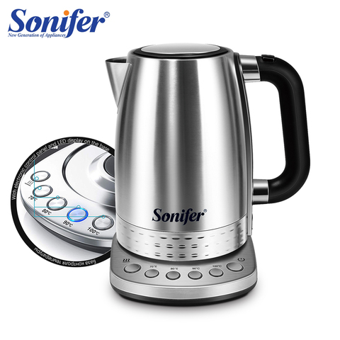 Sonifer-hervidor electrico de agua 1,7l, tetera eléctrica de acero inoxidable de para el hogar, calentamiento rápido hervidor de agua hervidor de agua electrico portatil, tartera electrica ajuste de temperatura kettle ► Foto 1/6