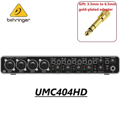 BEHRINGER-Amplificador de micrófono UMC202HD/UMC204HD/UMC404HD, grabación en vivo, tarjeta de sonido externa, interfaz de Audio USB ► Foto 1/6