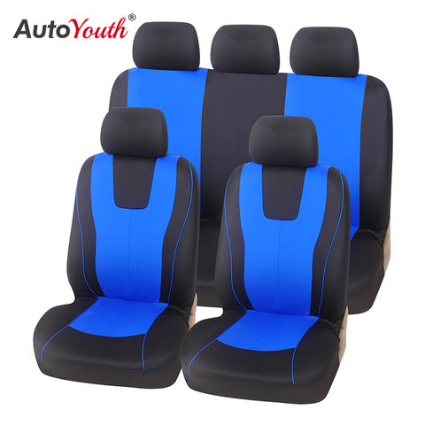 AUTOYOUTH cubiertas de asientos de automóviles azul conjunto completo asiento de coche cubre Universal Fit moda accesorios interiores 9 piezas Car Styling ► Foto 1/5