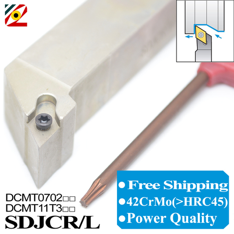 SDJCR1010H07 SDJCR1616H11 SDJCR2022K11 SDJCR2525M11 SDJCR SDJCL CNC cortador de torno externo, portaherramientas de torneado, insertos DCMT ► Foto 1/6