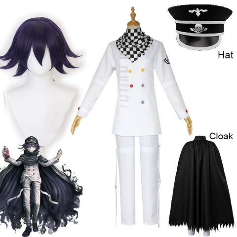 Danganronpa-Disfraz de Kokichi Oma V3, Cosplay del Presidente Oma, peluca de Cosplay, capa y sombrero, Disfraces para fiesta de Carnaval y Halloween ► Foto 1/6