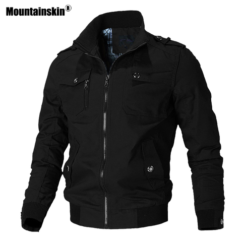 Mountainskin-Chaqueta informal estilo militar para hombre, abrigo masculino de estilo militar, estilo militar, para primavera y otoño, ropa de marca SA779 ► Foto 1/6