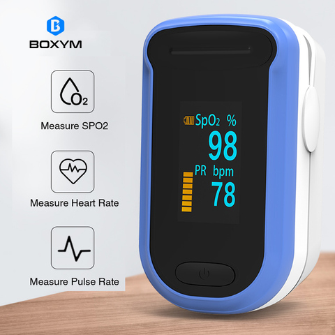 BOXYM-oxímetro De Pulso con huella dactilar Monitor De ritmo cardíaco y oxígeno en la sangre, Digital, LED, monitores De salud ► Foto 1/6