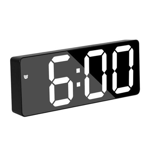 Reloj despertador digital led con control de voz, alarma con comandos por voz, repetición sonido, para dormir, visualización de temperatura, modo nocturno ► Foto 1/6