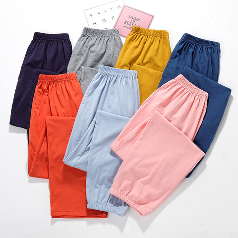 Pantalones largos de algodón tejido para dormir para mujer, ropa de dormir, de talla grande, Otoño e Invierno ► Foto 1/5