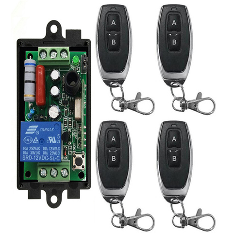 Controlador de Radio AC 220 V 1Ch 1CH, Relé inalámbrico RF, interruptor de Control remoto, 315 MHZ, 433 MHZ, transmisor + receptor ► Foto 1/3