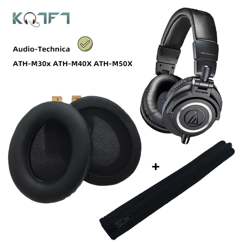 Almohadillas de repuesto KQTFT para diadema para Audio Technica ATH M50X M50 M40X M40 M30X M20X, cubierta antigolpes, almohadillas para cascos ► Foto 1/6