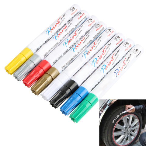 8 colores blanco caucho impermeable Permanent Paint Marker Pen coche neumático ambiental pintura envío gratis ► Foto 1/6
