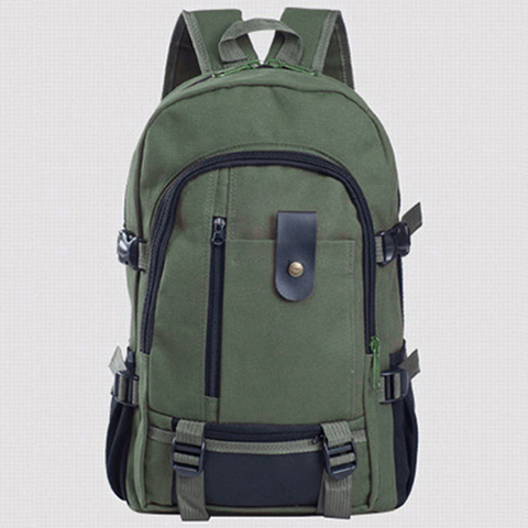 Mochila de lona de gran capacidad para hombre, morral deportivo de viaje, informal, a la moda, Color sólido ► Foto 1/6