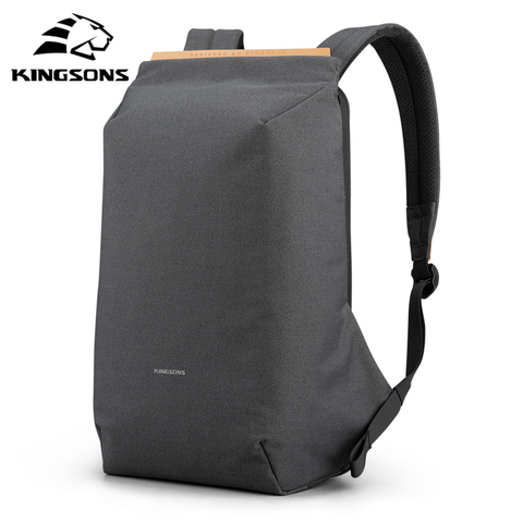 Kingsons-mochila antirrobo para hombre, mochila para portátil con carga por USB abierta de 2022 grados, bolsas escolares de 180 pulgadas para adolescentes, novedad de 15,6 ► Foto 1/6