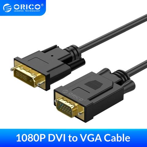 ORICO DVI a VGA montaje de pantalla de escritorio adaptador de Cable chapado en oro 1080P HD Video convertidor Cable para TV proyector para PC Displayer ► Foto 1/6