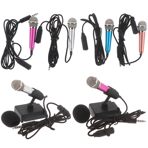 Micrófono estéreo portátil de 3,5mm para estudio, Mini micrófono para Karaoke KTV para teléfono móvil, PC, tamaño del micrófono: app.5.5 cm * 1,8 cm ► Foto 1/6
