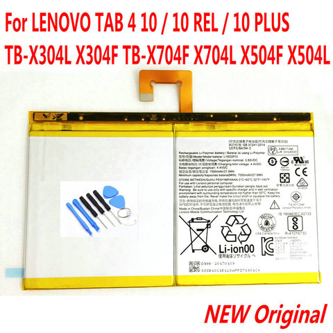 Original 7000mAh L16D2P31 batería para Lenovo TAB 4 10 /10 REL /10 PLUS TB-X304L X304F TB-X704F X704L X504F X504L Tablet batería ► Foto 1/1