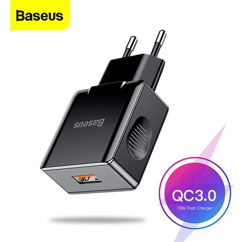 Baseus-cargador USB 3,0 de carga rápida para iPhone, Xiaomi, Samsung, Huawei, QC3.0, cargador Turbo de pared para teléfono móvil ► Foto 1/6