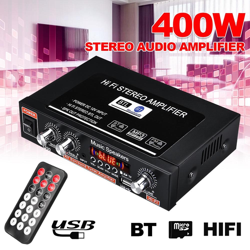 12V/220V 360W G30 Mini Amplificador de Audio bluetooth Estéreo Amplificador de potencia FM SD HIFI 2CH AMP reproductor de Audio para coche ► Foto 1/6