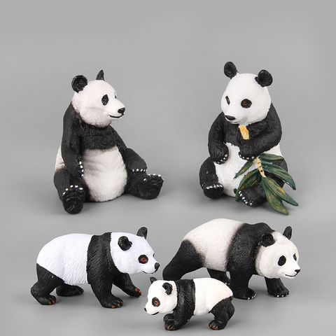 Figuras de acción de animales de imitación para niños, modelo de animales de juguete de Panda, juguetes educativos para niños, figuras de plástico ► Foto 1/6