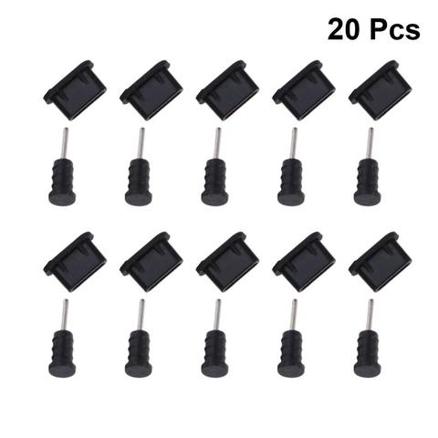 Puerto de carga USB tipo C, cubierta de silicona para Samsung, Huawei, xiaomi, accesorios de teléfono inteligente, 10 pares/20 Uds. ► Foto 1/6