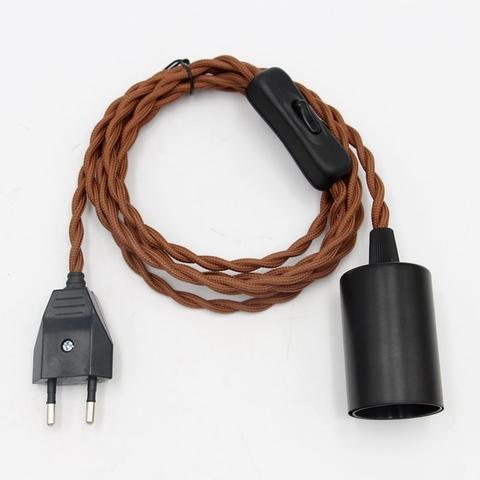 Euro Plug cable de alimentación con E27 soporte bulbo colgante Vintage conjunto cables lámpara ► Foto 1/6