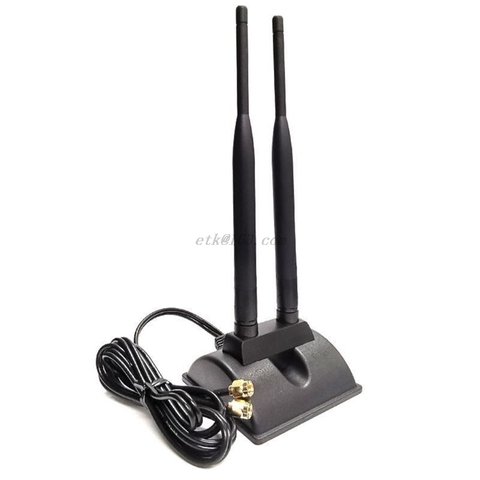 Antena de WiFi de doble banda 5G, Conector de clavija direccional Omni 6DBi de alta ganancia con Base magnética para enrutador inalámbrico ► Foto 1/6