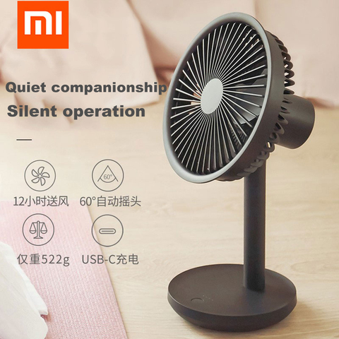 Xiaomi-ventilador portátil de escritorio, dispositivo de ventilación con cabeza móvil de 60 grados, velocidad del viento ajustable, 4000mAh, recargable tipo C ► Foto 1/6