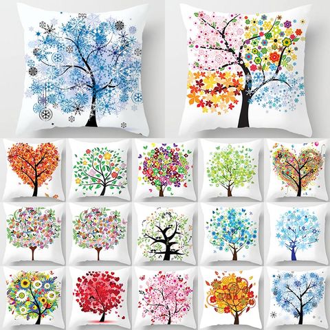 Funda de cojín con patrón de Arbol de la vida colorido, 45x45 de poliéster, cojines decorativos para sofá, 1 ud., 40902 ► Foto 1/6