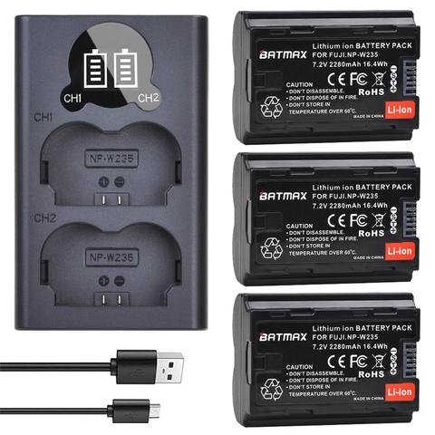 NP-W235 NP W235-batería de iones de litio de 2280 mAh, cargador Dual USB LCD con puerto tipo C para FujifilmX-T4 y cámara sin Espejo, 3 uds. ► Foto 1/6